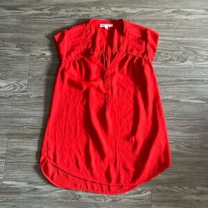 Bright Red DR2 Sleeveless Blouse with Pleating Details - XS